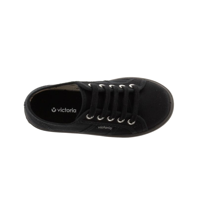 Zapatillas Lona Negras Barcelona Con Plataforma Victoria