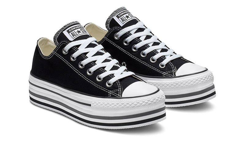 Zapatillas Chuck Taylor All Star doble plataforma Negras Foot on Mars