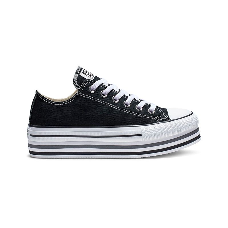 Converse negras doble plataforma sale