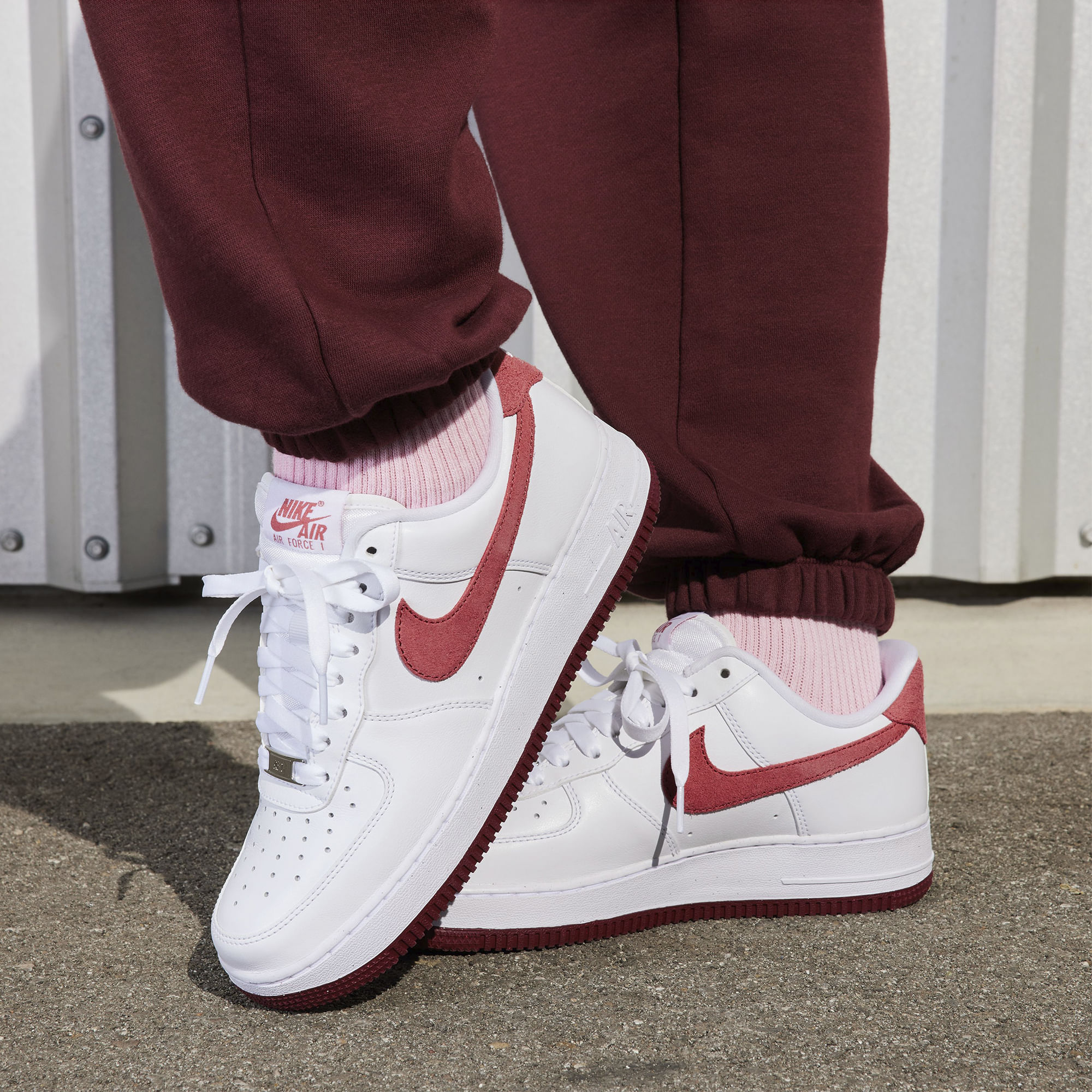 Air force 1 blanco y fashion rojo