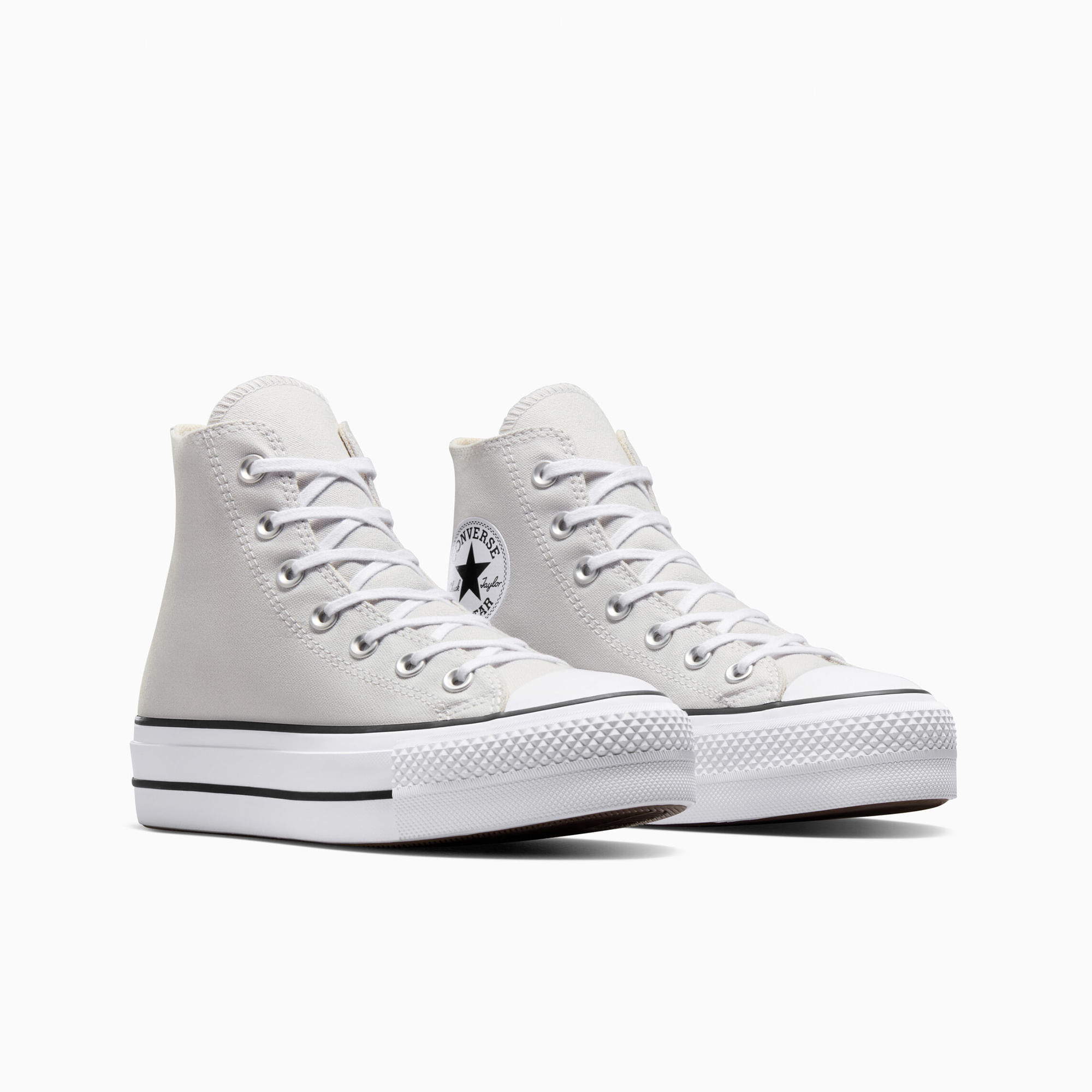 Converse gris plataforma online hotsell