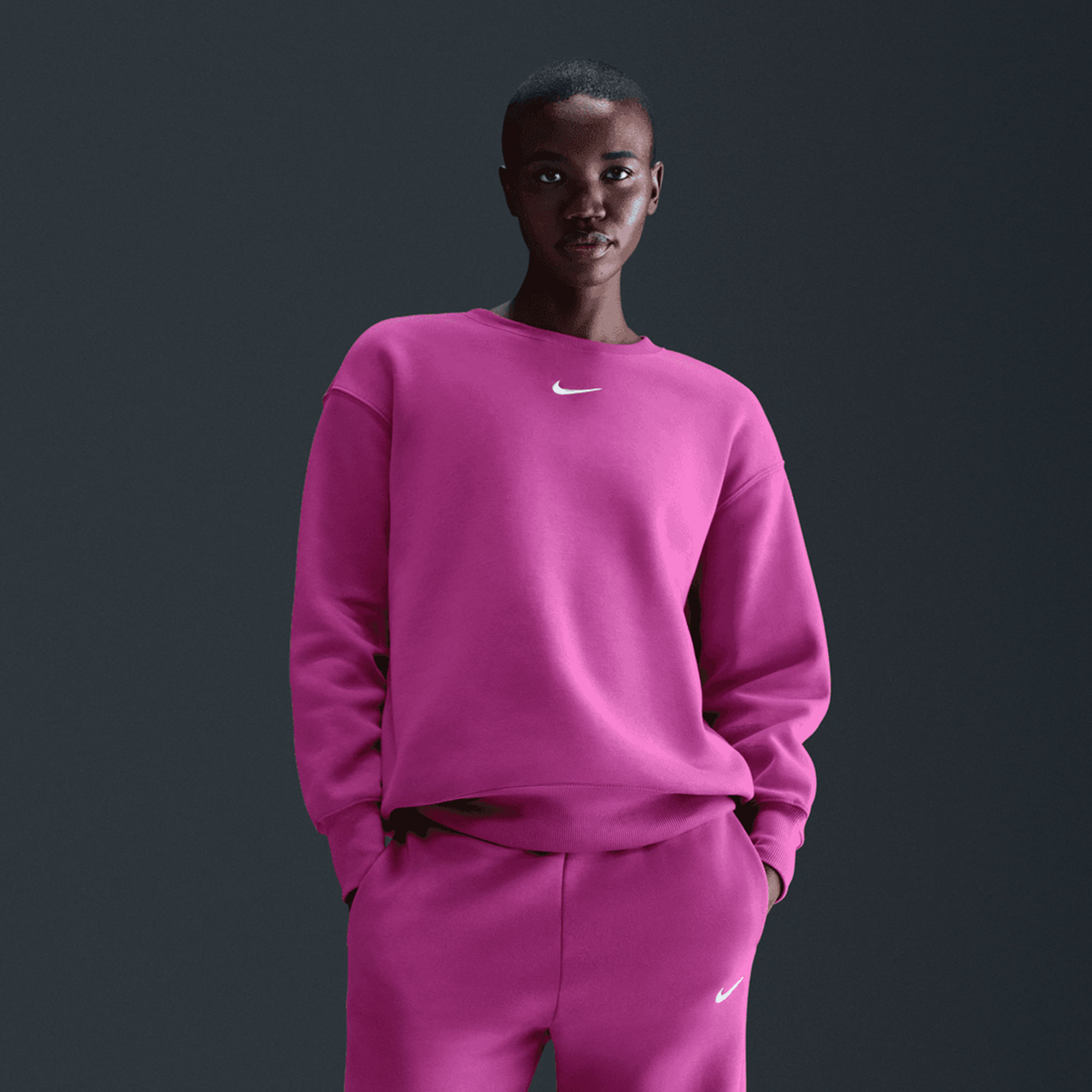 Sudadera NIKE Sportswear Phoenix Fleece rosa Foot on Mars